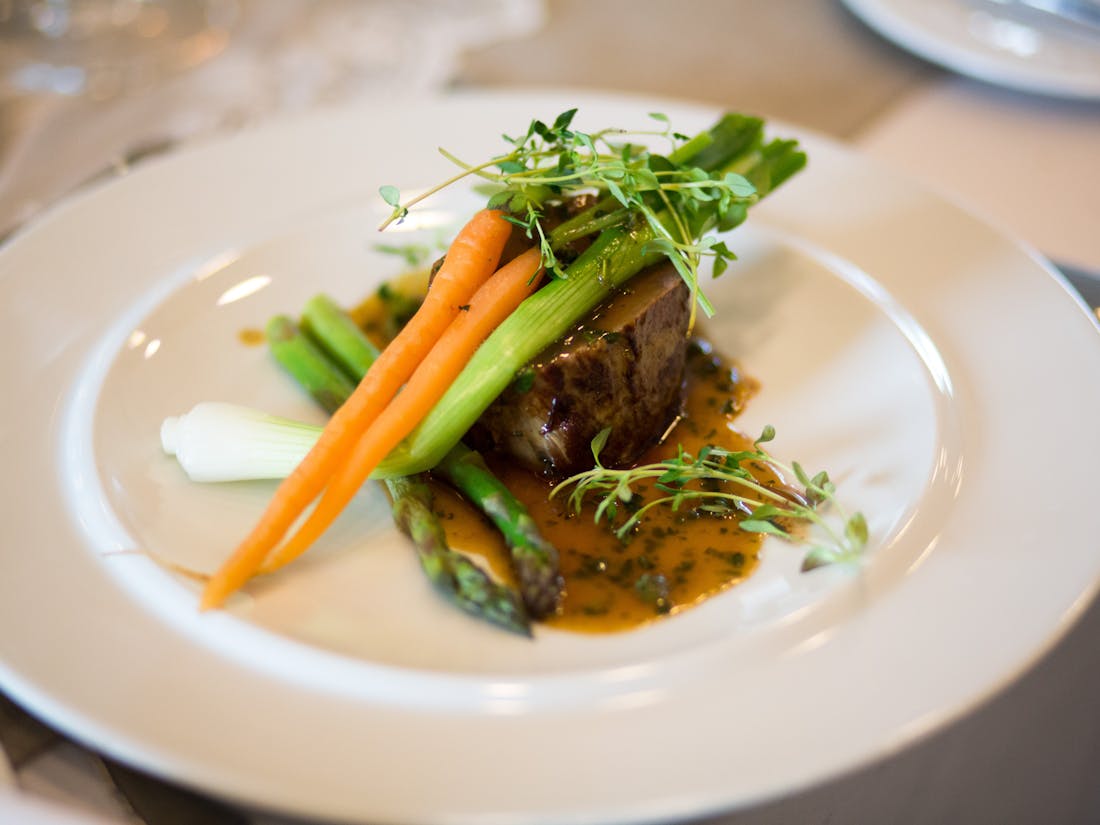 A beautifully plated catering dish, representing the craft behind every event Catertoo helps manage.